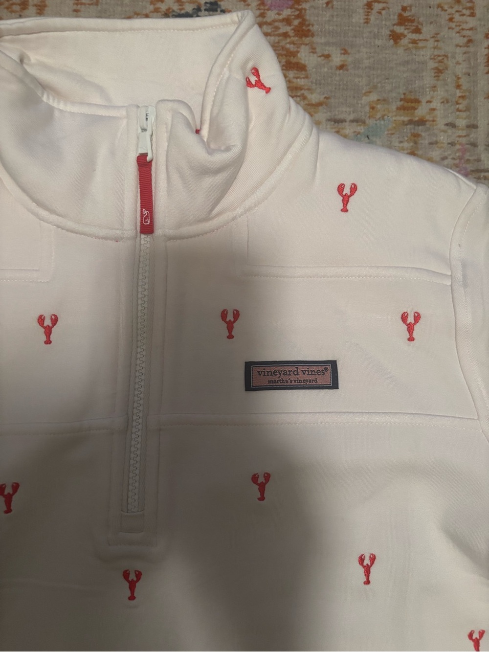 Vineyard Vines Dreamcloth Quarter Zip Pullover with lobster embroidery - Picture 6 of 10